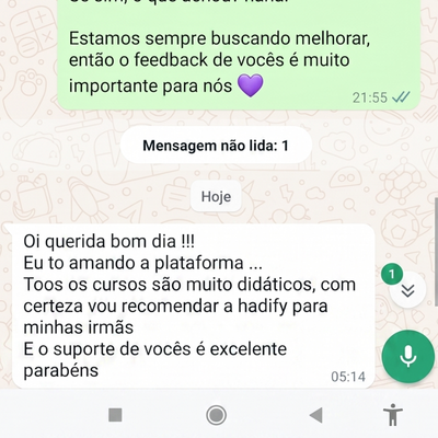 Depoimento de aluna Handify